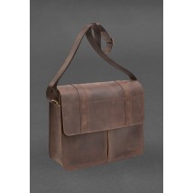 Шкіряна сумка-портфель Classic темно-коричневий Crazy Horse з ефектом Pull up