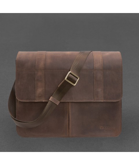 Leather satchel Classic dark brown Crazy Horse with Pull Up effect