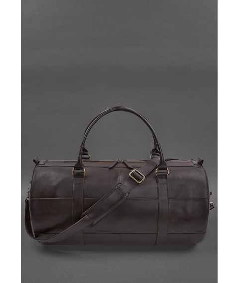 Harper MAXI leather bag dark brown crust