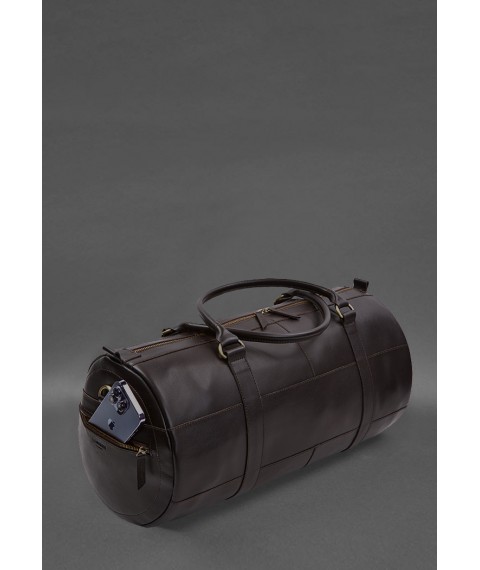 Шкіряна сумка Harper MAXI темно-коричнева краст