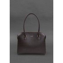 Женская кожаная сумка Business темно-коричневая Краст