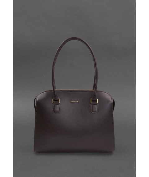 Women's leather bag Business dark brown Crust