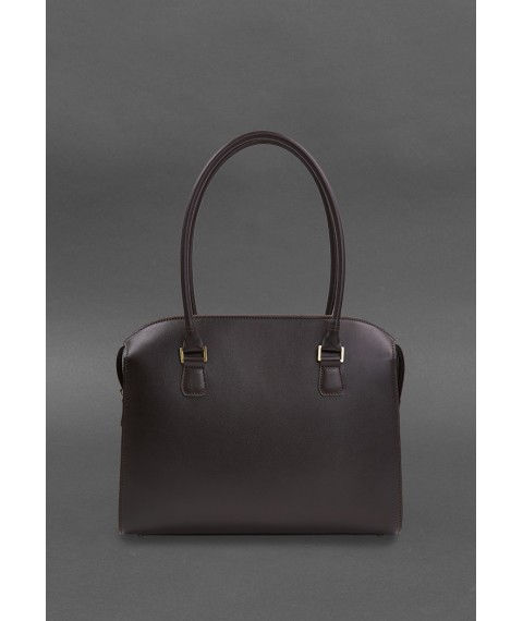 Жіноча шкіряна сумка Business темно-коричнева Краст