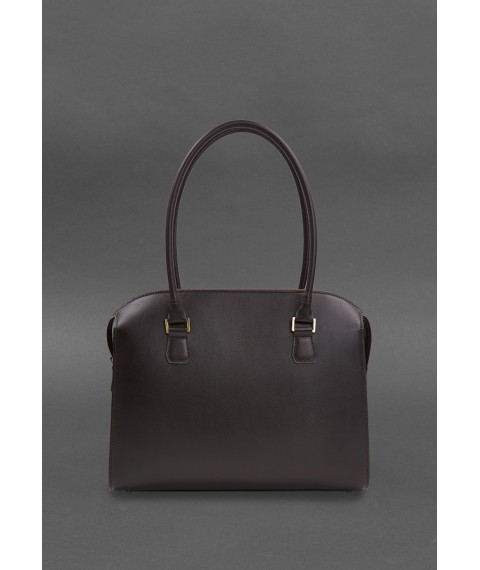 Women's leather bag Business dark brown Crust