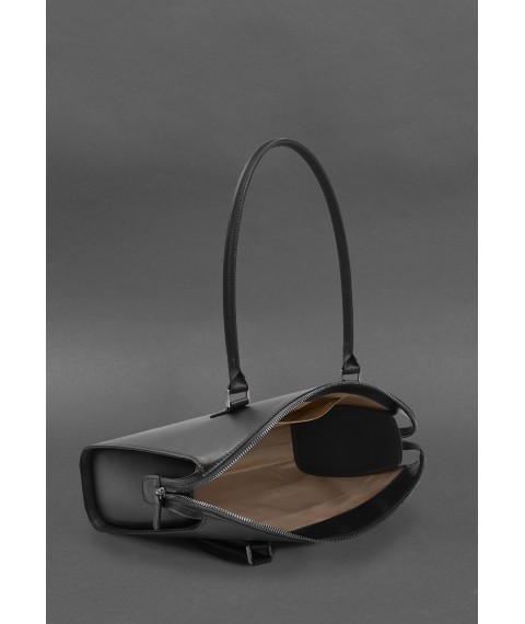 Women's leather bag Business black Crust