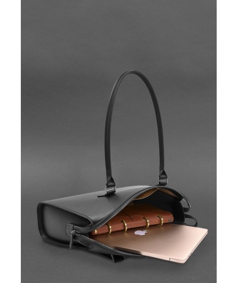 Women's leather bag Business black Crust