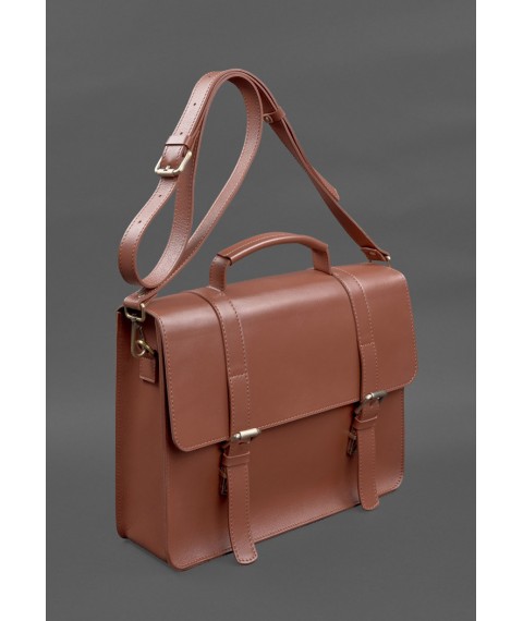 Шкіряна сумка-портфель Porte світло-коричневий