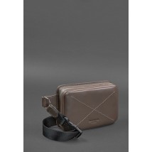 Шкіряна поясна сумка Dropbag Mini темно-бежева