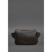 Шкіряна поясна сумка Dropbag Mini темно-коричнева