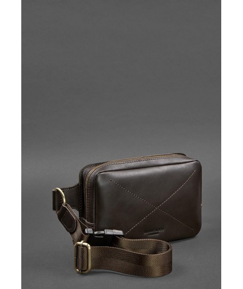 Leather Dropbag Mini waist bag dark brown
