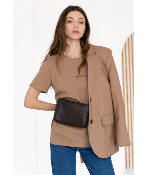 Leather Dropbag Mini waist bag dark brown