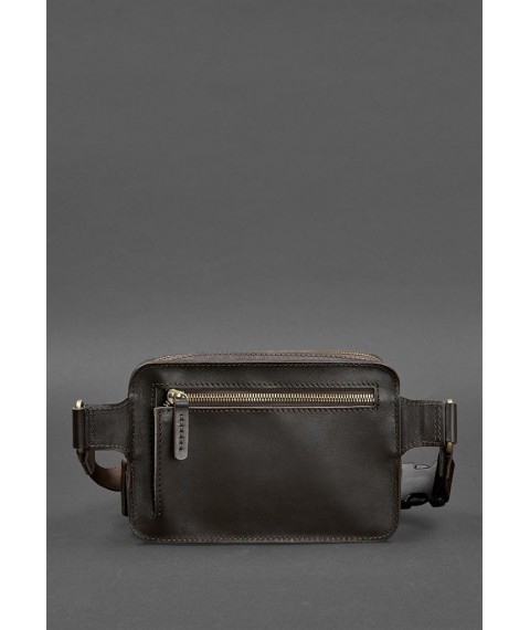 Leather Dropbag Mini waist bag dark brown