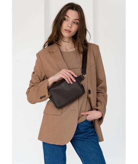 Leather Dropbag Mini waist bag dark brown