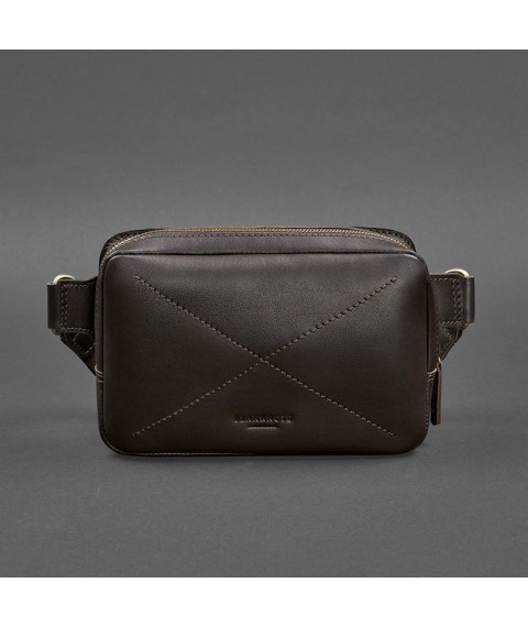 Leather Dropbag Mini waist bag dark brown