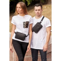 Шкіряна поясна сумка Dropbag Mini чорна Crazy Horse