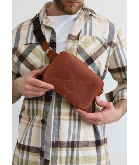 Шкіряна сумка Dropbag Mini світло-коричневий Crazy Horse