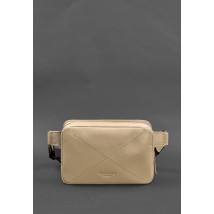 Шкіряна жіноча поясна сумка Dropbag Mini світло-бежева