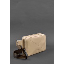 Шкіряна жіноча поясна сумка Dropbag Mini світло-бежева