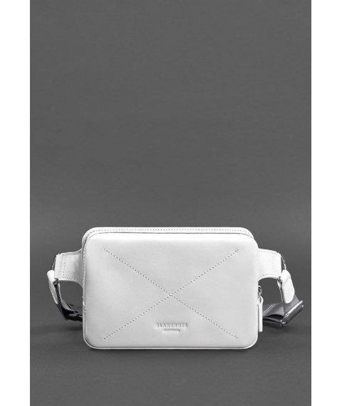 Шкіряна жіноча поясна сумка Dropbag Mini біла