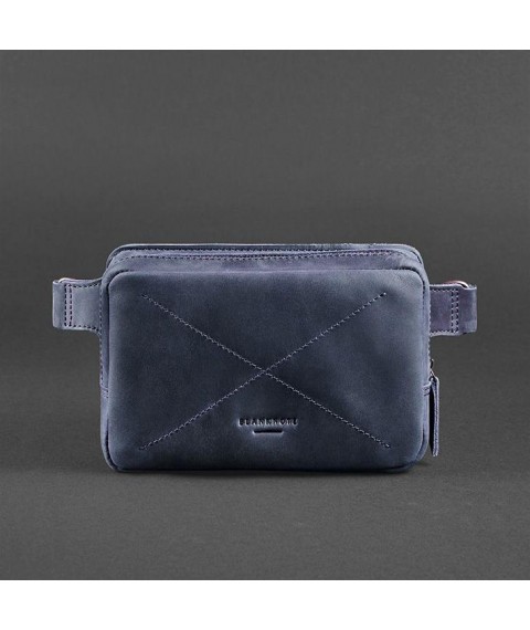 Шкіряна поясна сумка Dropbag Mini синя