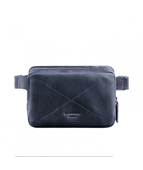 Шкіряна поясна сумка Dropbag Mini синя