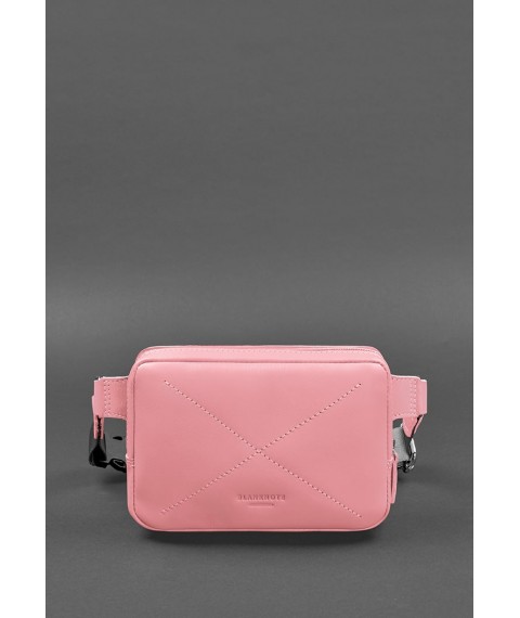 Шкіряна жіноча поясна сумка Dropbag Mini рожева