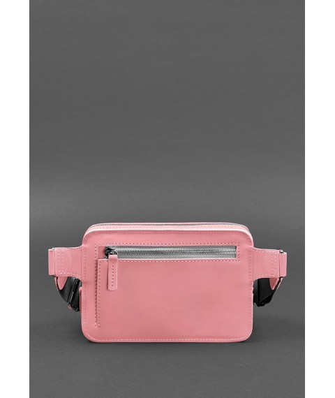 Шкіряна жіноча поясна сумка Dropbag Mini рожева