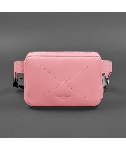 Шкіряна жіноча поясна сумка Dropbag Mini рожева