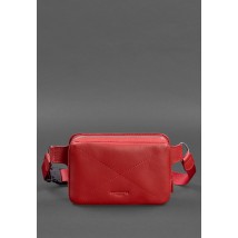 Leather women's belt bag Dropbag Mini red