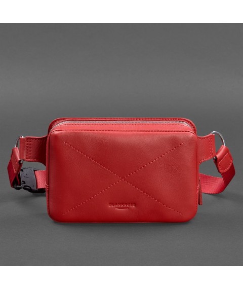 Шкіряна жіноча поясна сумка Dropbag Mini червона