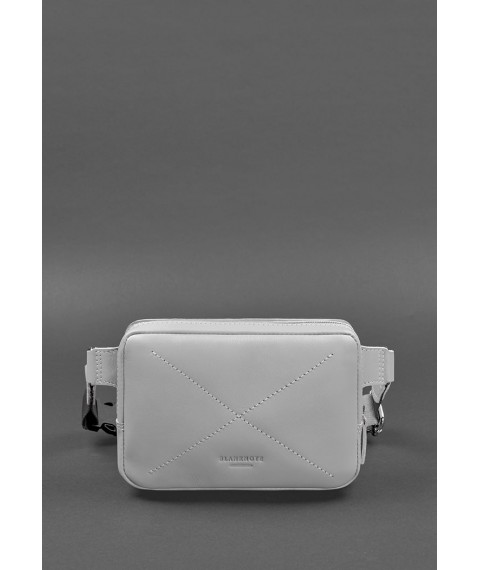 Кожаная женская поясная сумка Dropbag Mini серая