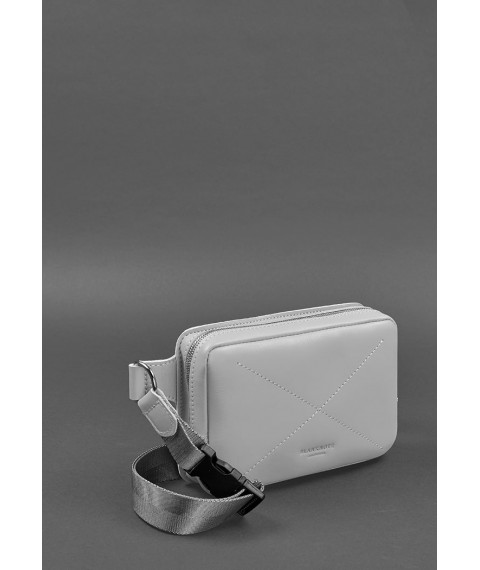 Кожаная женская поясная сумка Dropbag Mini серая