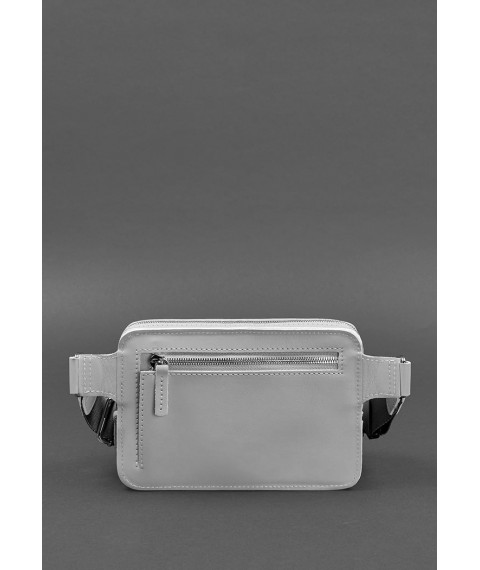 Кожаная женская поясная сумка Dropbag Mini серая