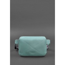 Шкіряна жіноча поясна сумка Dropbag Mini бірюзова