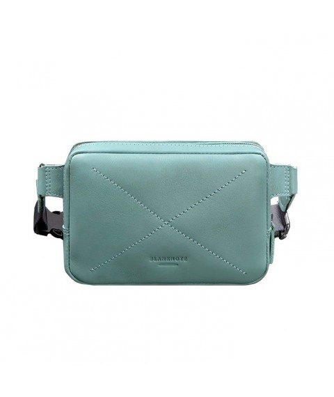 Leather women's waist bag Dropbag Mini turquoise