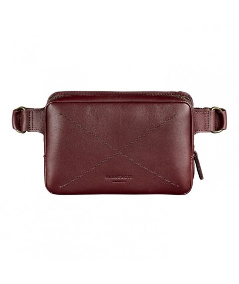 Leather belt bag Dropbag Mini Krast burgundy