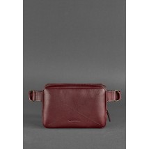 Leather belt bag Dropbag Mini Krast burgundy