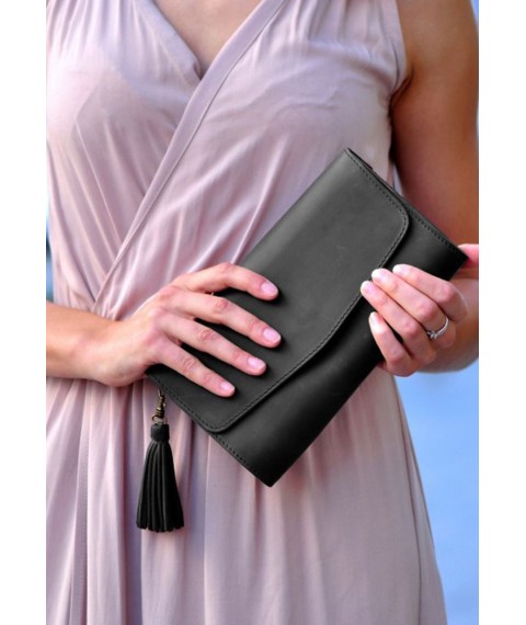 Шкіряна жіноча сумка Еліс чорна