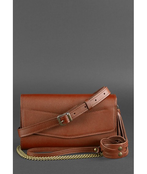 Women's leather bag Alice light brown Crust