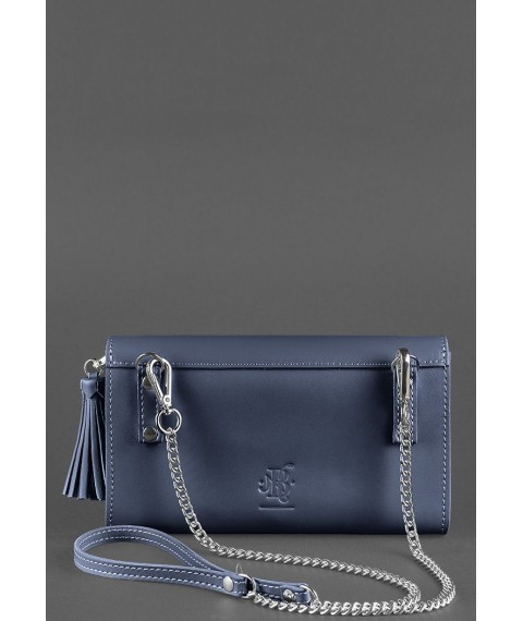 Leather women's bag Alice dark blue