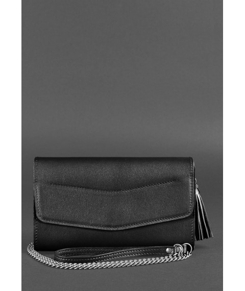 Women's leather bag Alice charcoal black