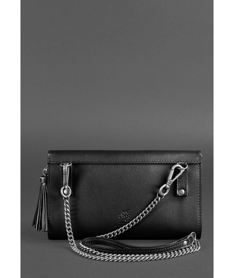 Women's leather bag Alice charcoal black