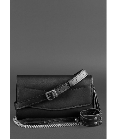 Women's leather bag Alice charcoal black