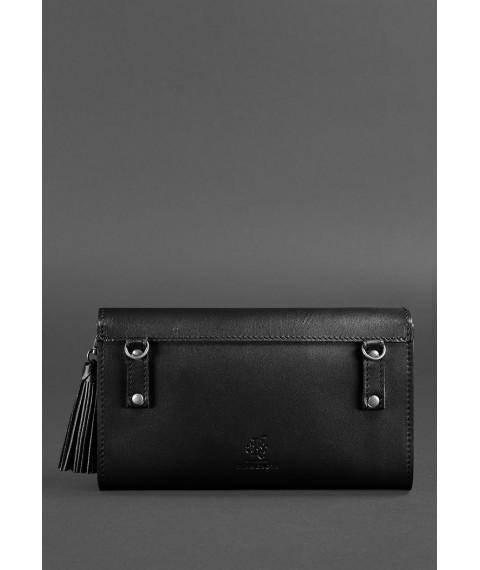 Women's leather bag Alice charcoal black
