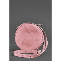 Leather round women's bag Bon-Bon pink