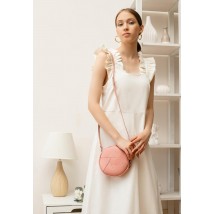 Leather round women's bag Bon-Bon pink