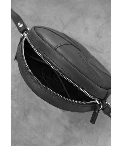 Women's leather bag Bon-Bon black Crazy Horse