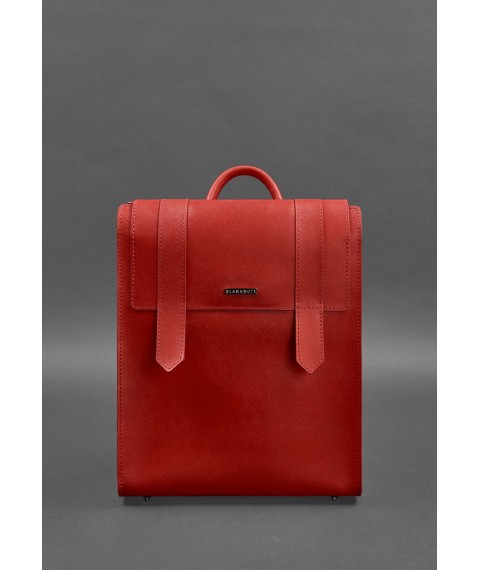 Women's red leather backpack Blackwood