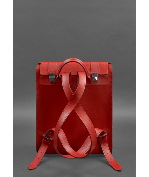 Women's red leather backpack Blackwood