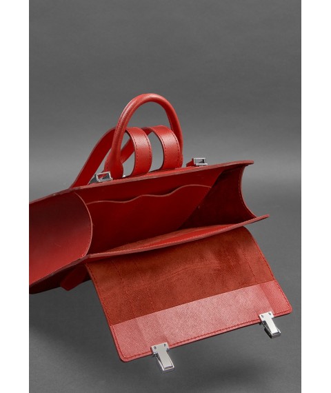 Women's red leather backpack Blackwood